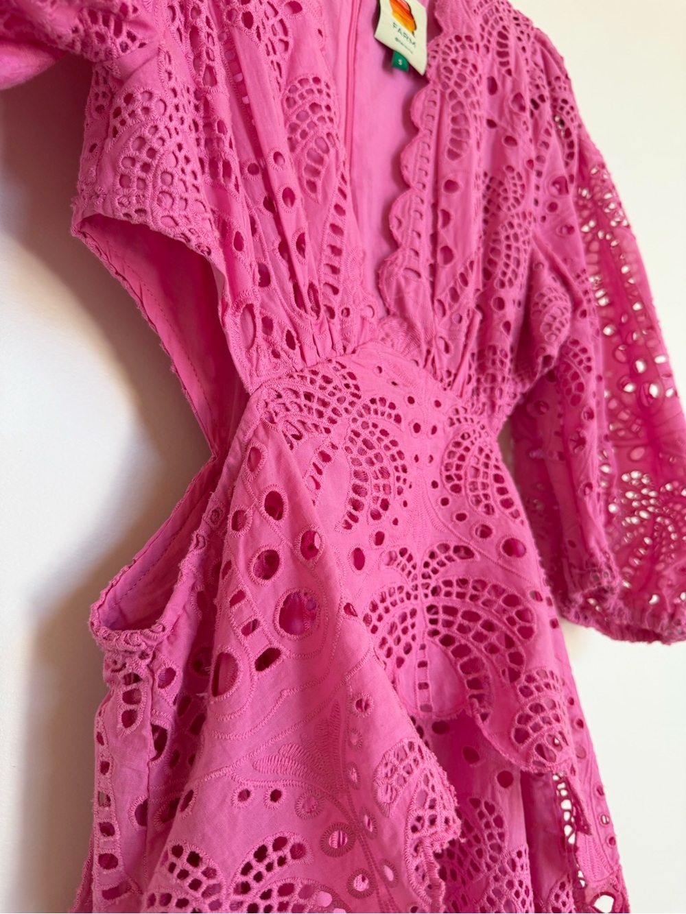 FARM Rio Pink Richilieur Midi Dress Size Small - Picture 6 of 14